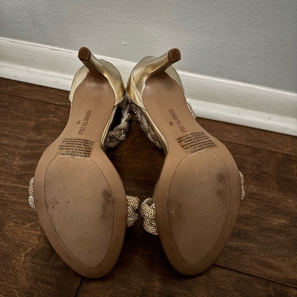 Gold Braided Strap Heels by Kenneth Cole - Picture 4 of 4